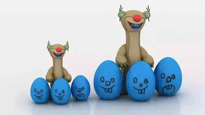  goofy character with eggs 3D printable model  