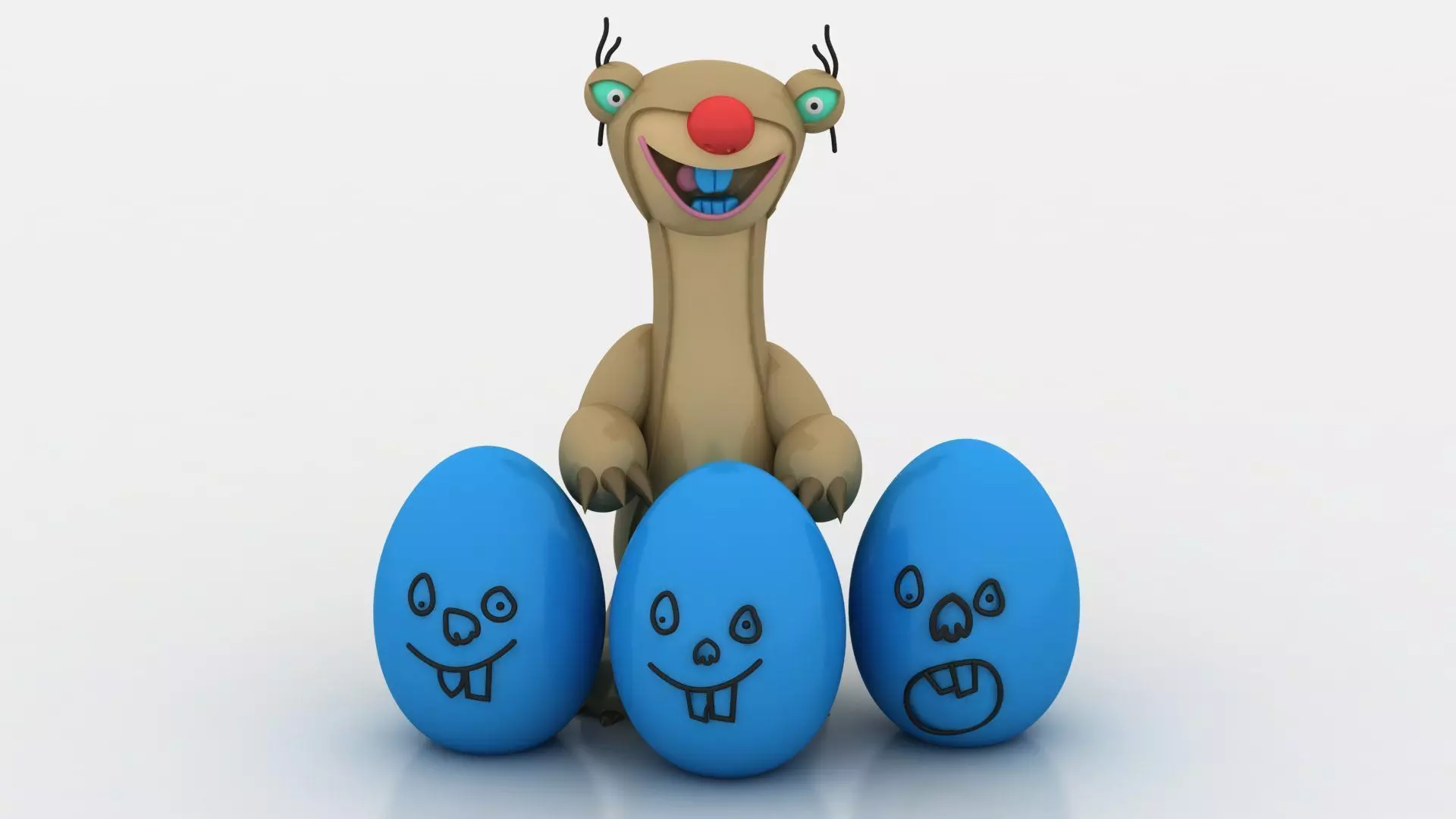 goofy character with eggs 3D printable model 3D print model_1
