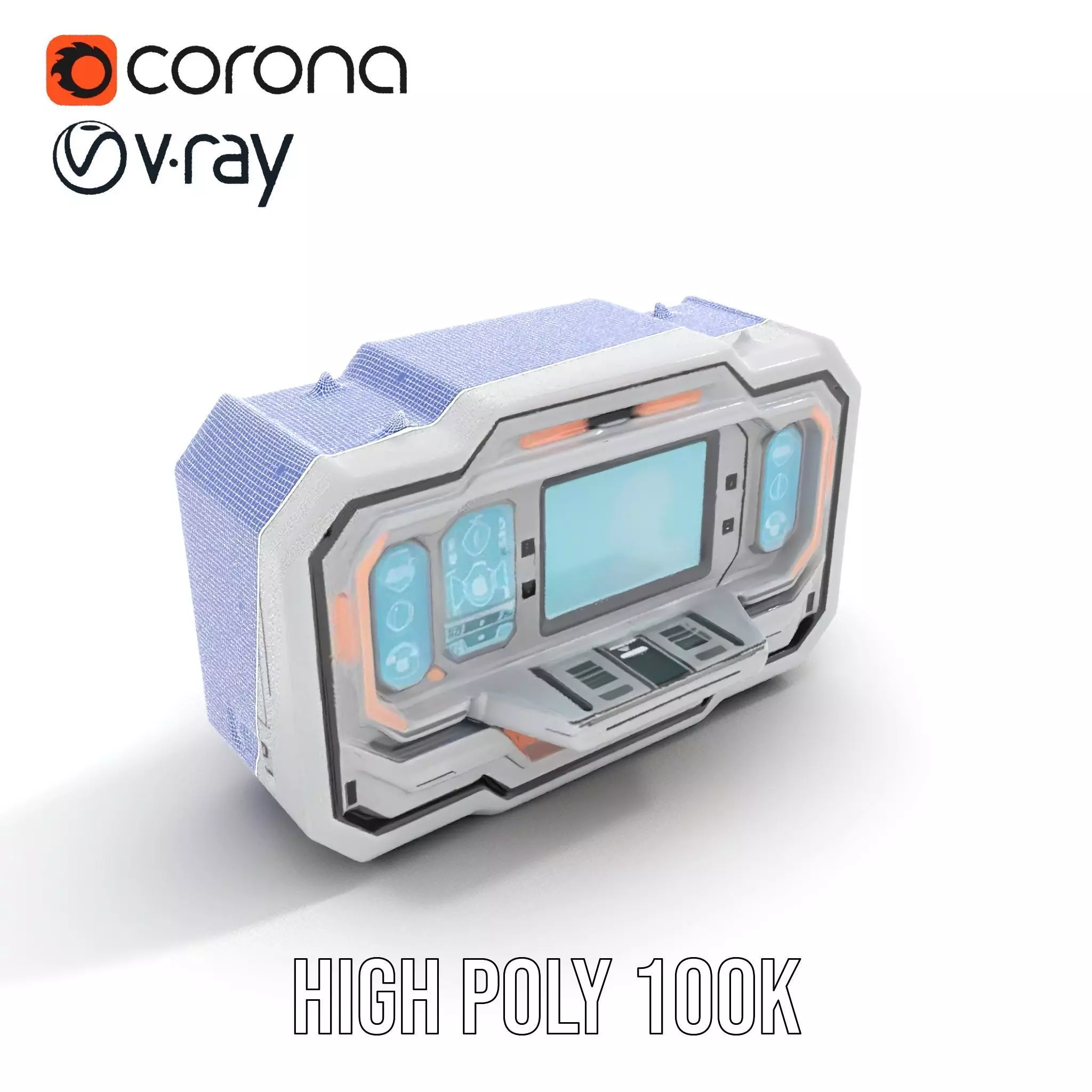 Futuristic Medical Console model pack Low-poly 3D model_30