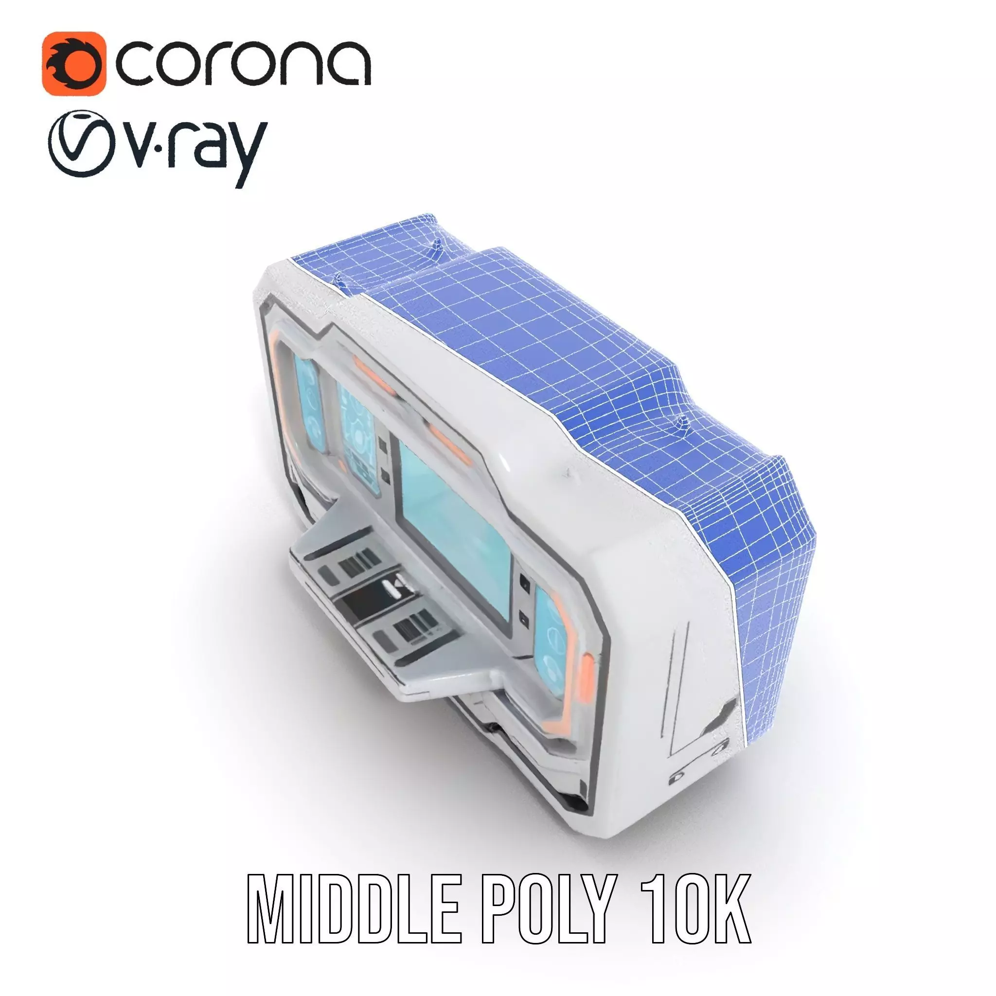 Futuristic Medical Console model pack Low-poly 3D model_20