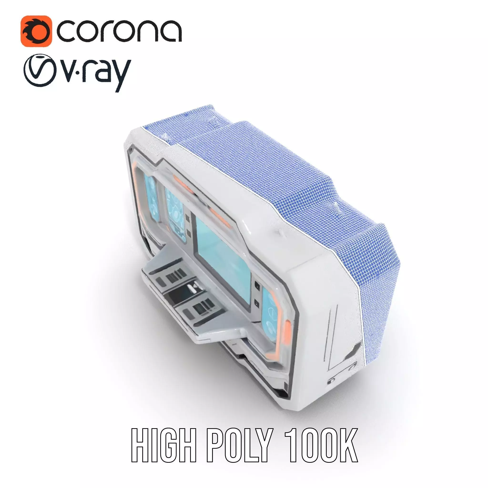 Futuristic Medical Console model pack Low-poly 3D model_34
