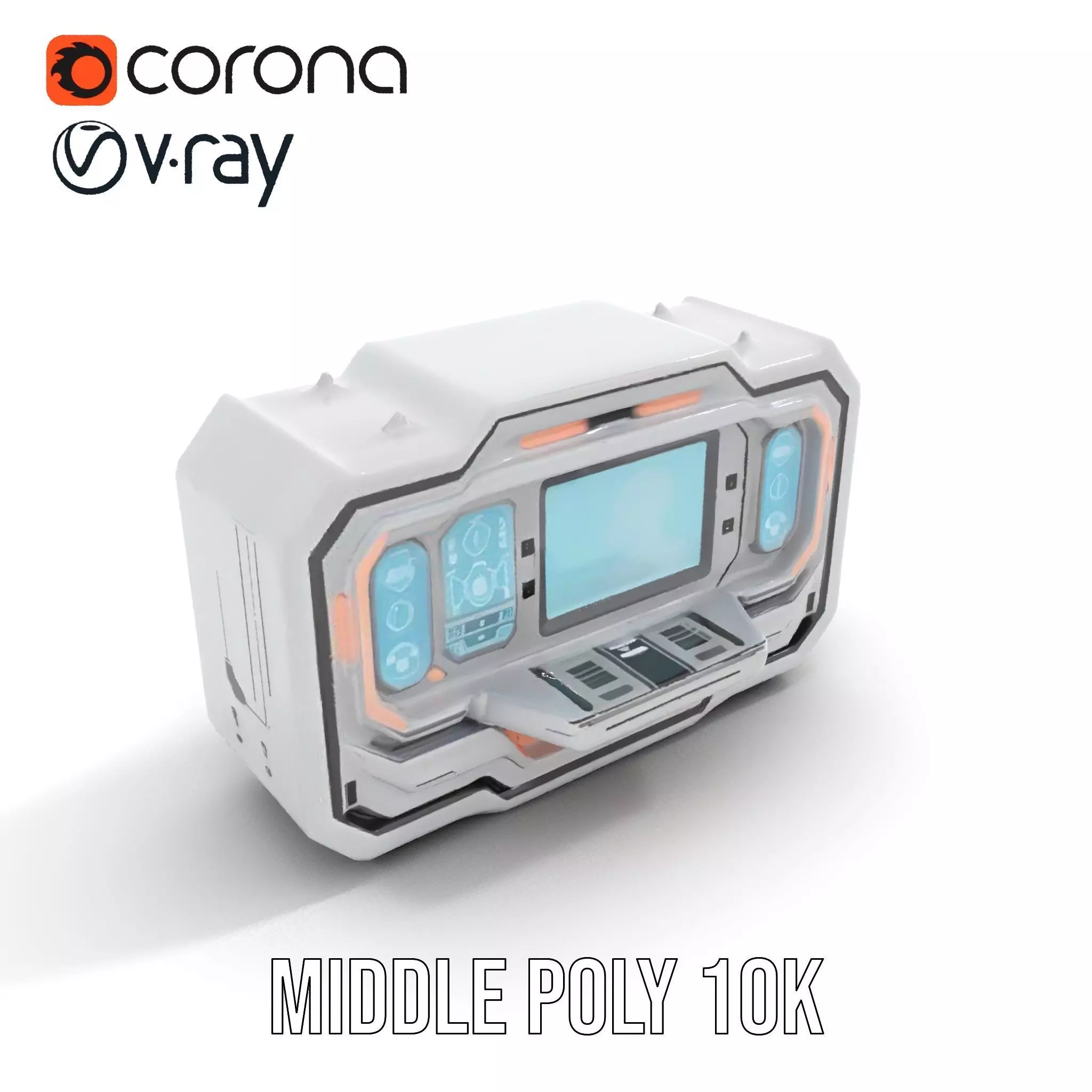 Futuristic Medical Console model pack Low-poly 3D model_6