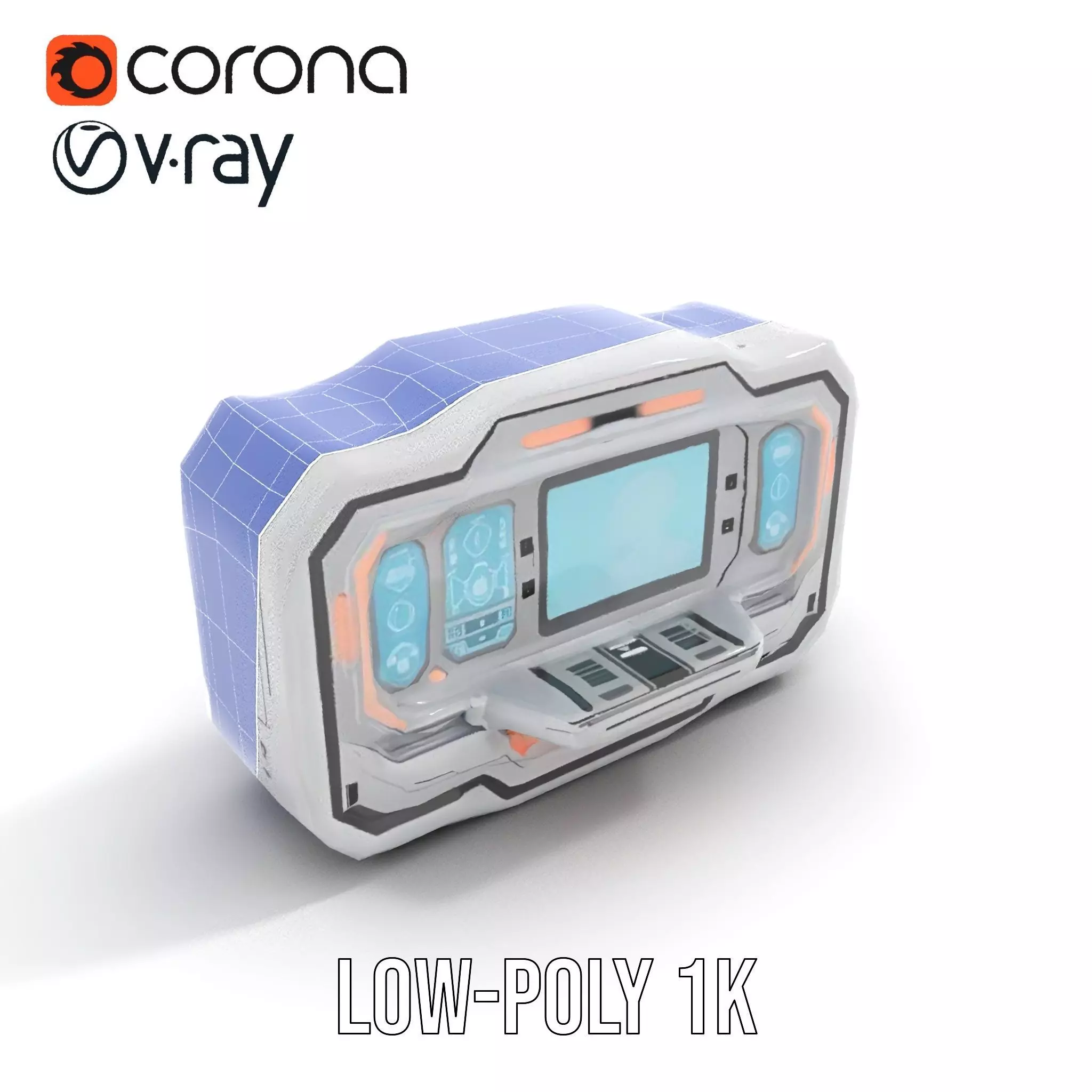 Futuristic Medical Console model pack Low-poly 3D model_23