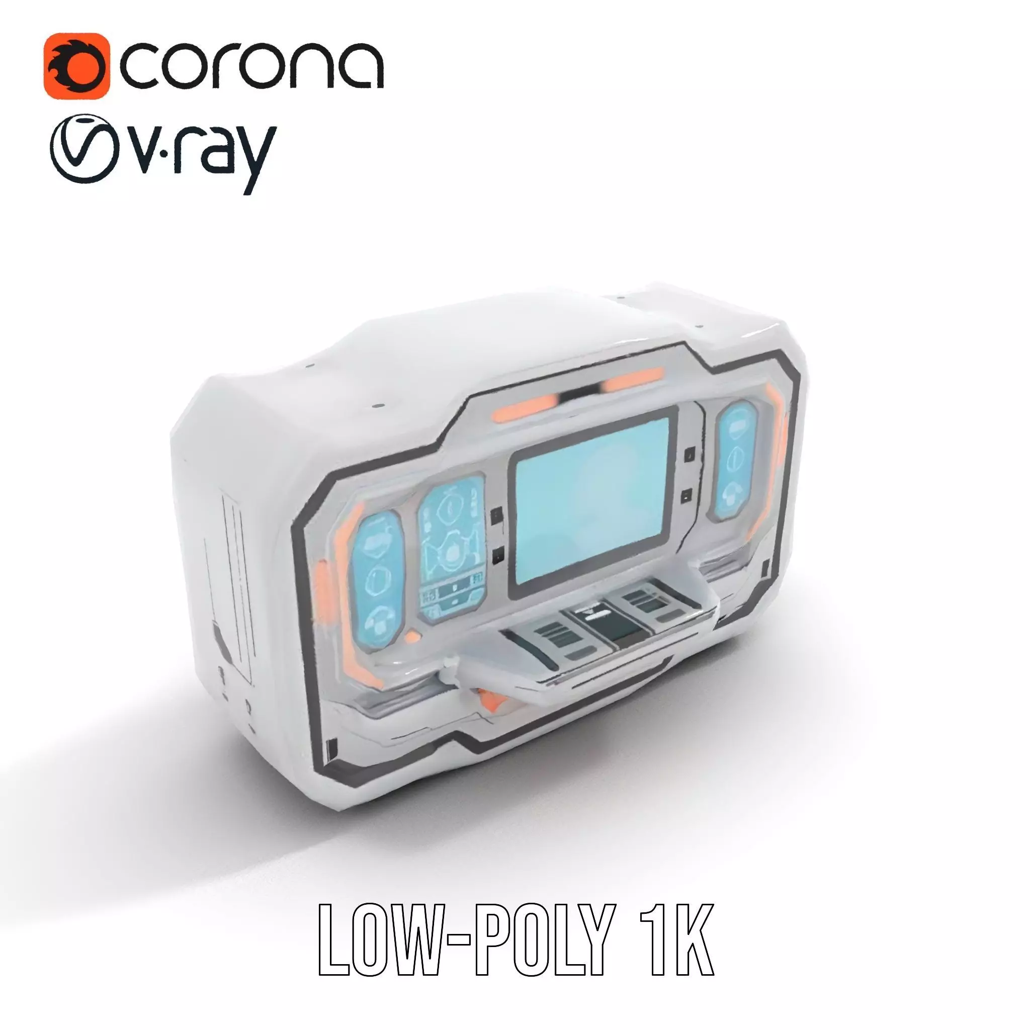 Futuristic Medical Console model pack Low-poly 3D model_18