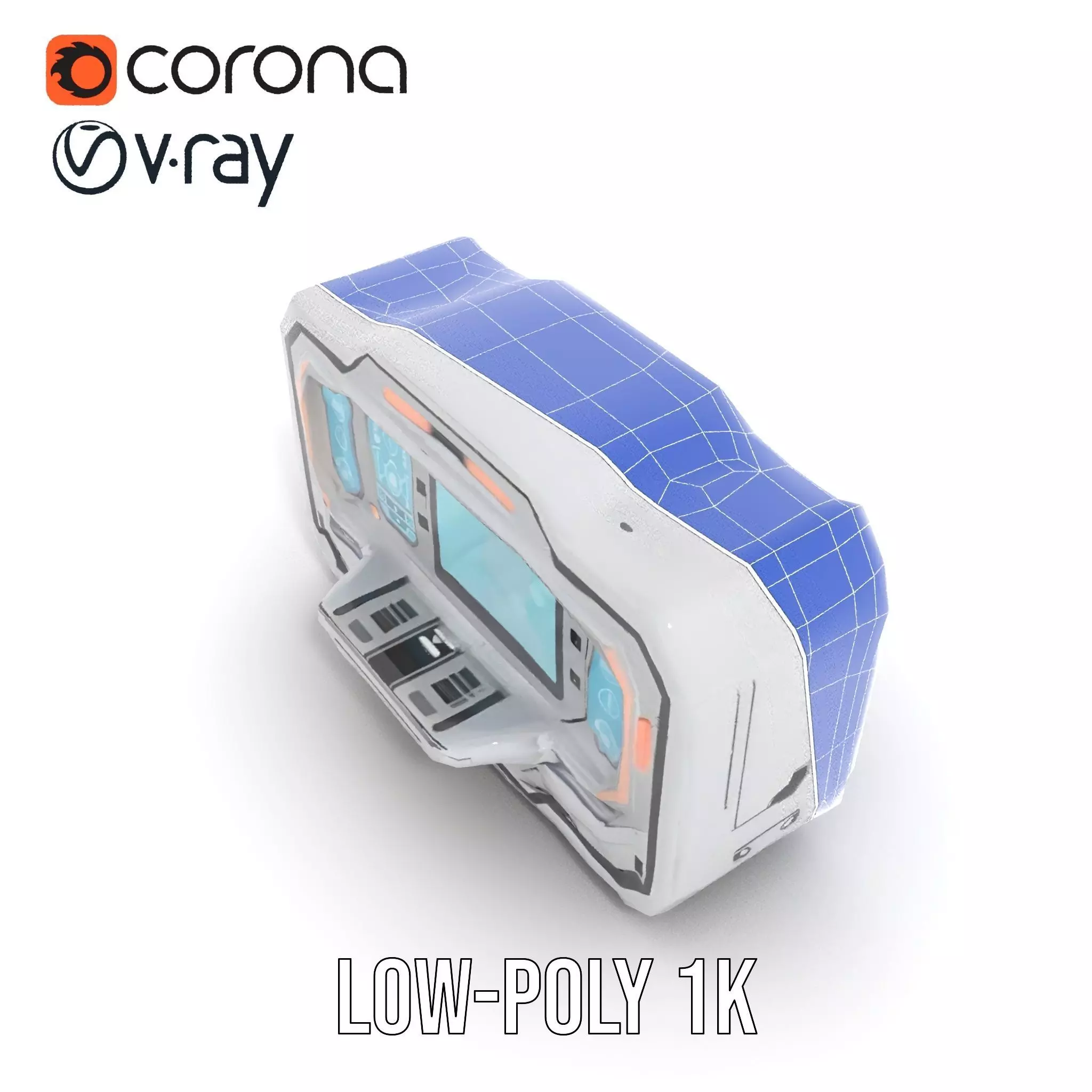 Futuristic Medical Console model pack Low-poly 3D model_29