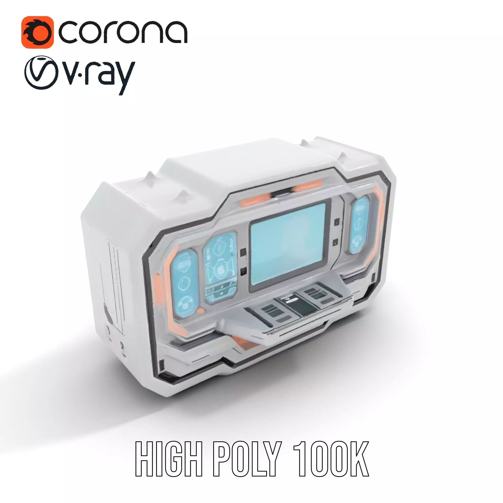 Futuristic Medical Console model pack Low-poly 3D model_19