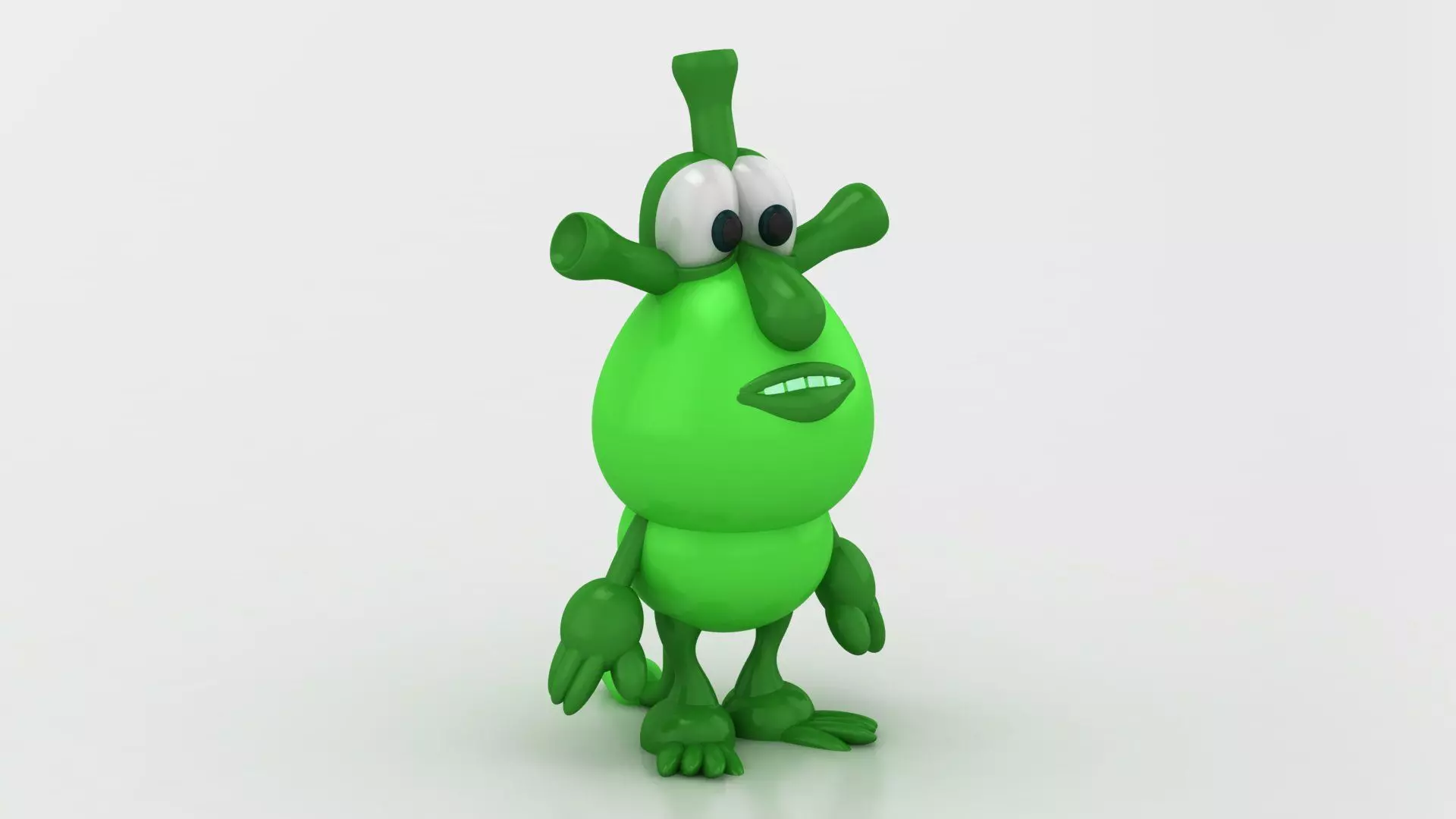  cute green monster toy 3D printable model   3D print model_2
