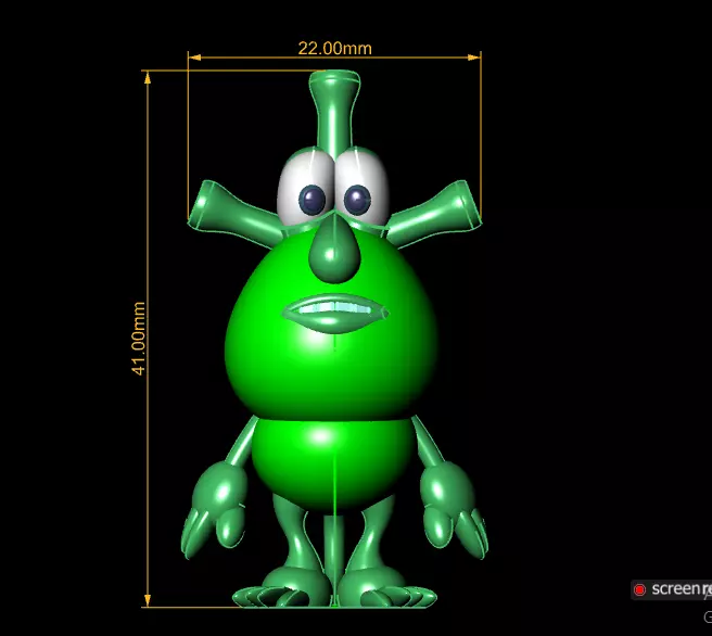  cute green monster toy 3D printable model   3D print model_3