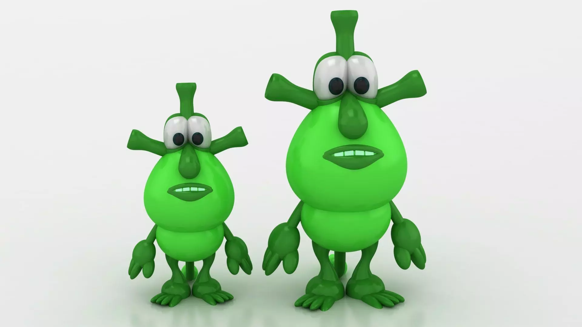  cute green monster toy 3D printable model   3D print model_0