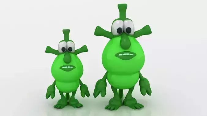  cute green monster toy 3D printable model  