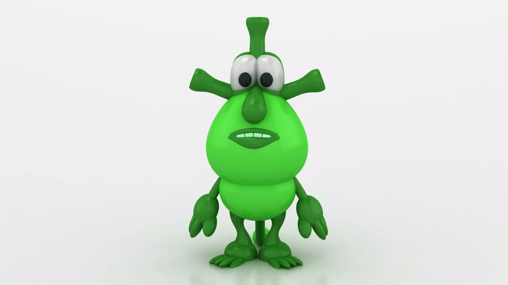  cute green monster toy 3D printable model   3D print model_1