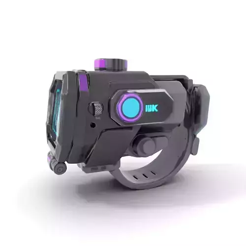 Futuristic Holographic Wristwatch Model Pack Low-poly 3D model