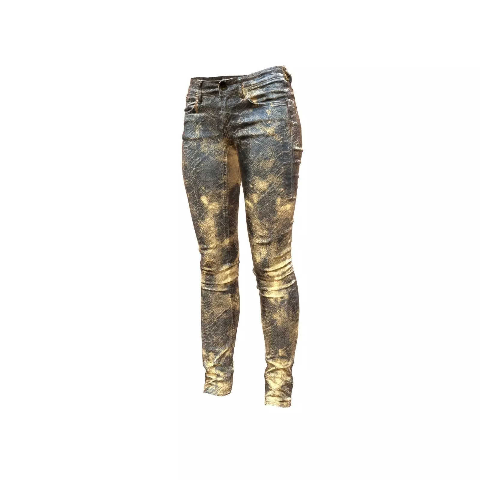 Unreal Pants Gold Snake Low-poly 3D model_0