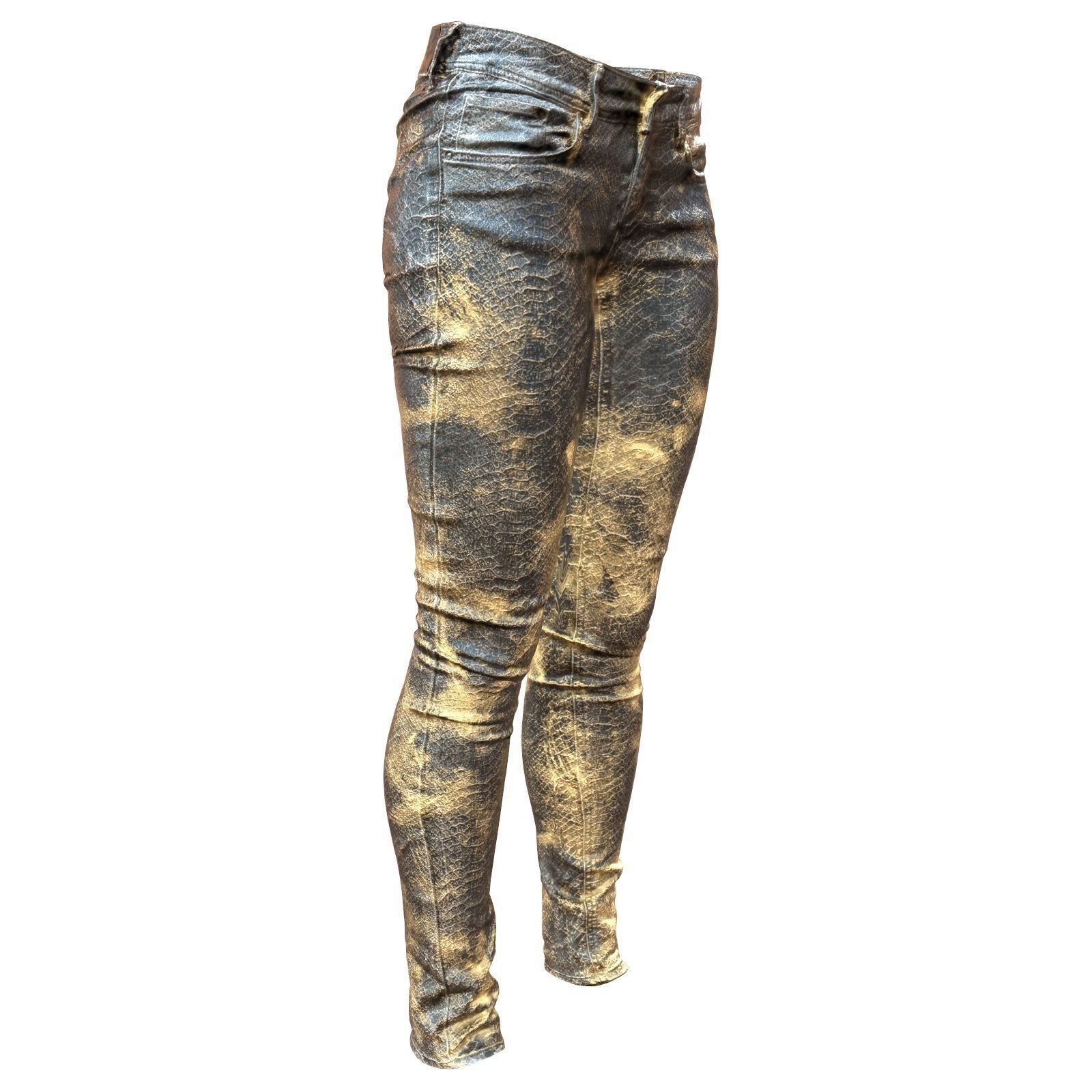 Unreal Pants Gold Snake Low-poly 3D model_1