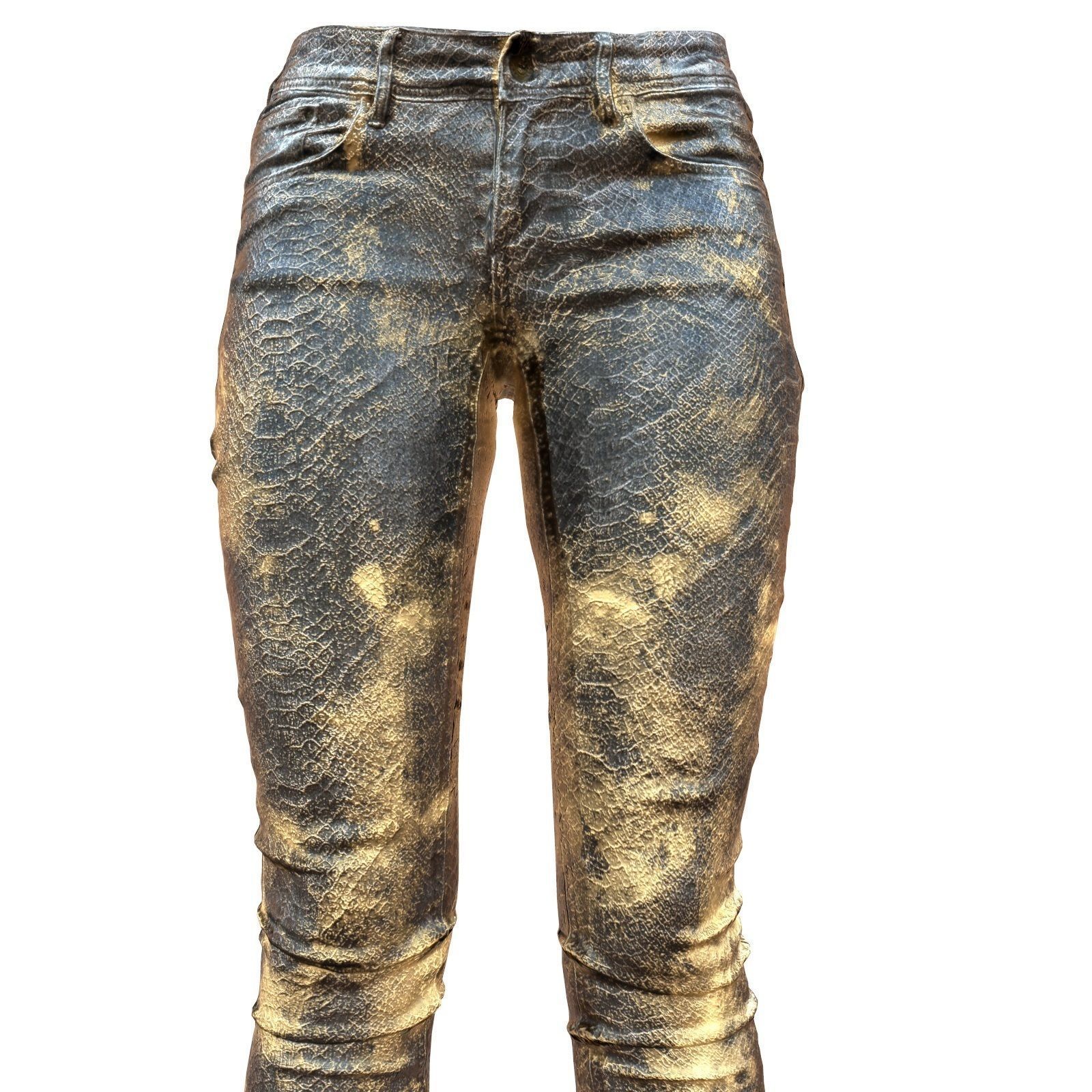 Unreal Pants Gold Snake Low-poly 3D model_3