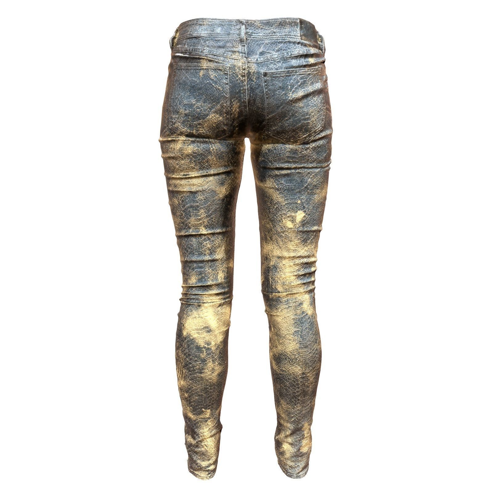 Unreal Pants Gold Snake Low-poly 3D model_4