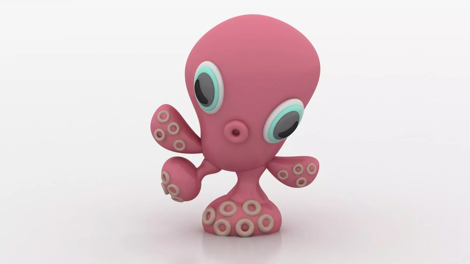 cute octopus character 3D printable model 3D print model_1