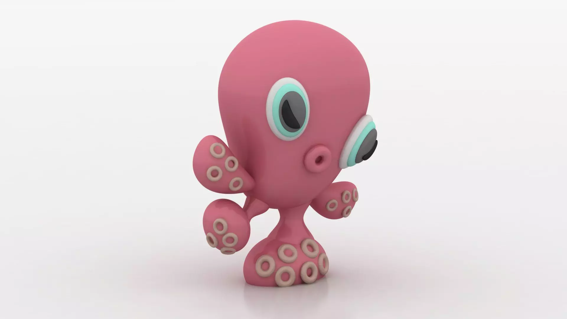 cute octopus character 3D printable model 3D print model_0