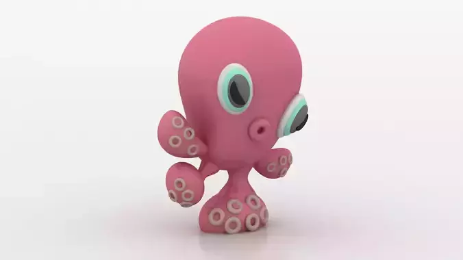 cute octopus character 3D printable model  