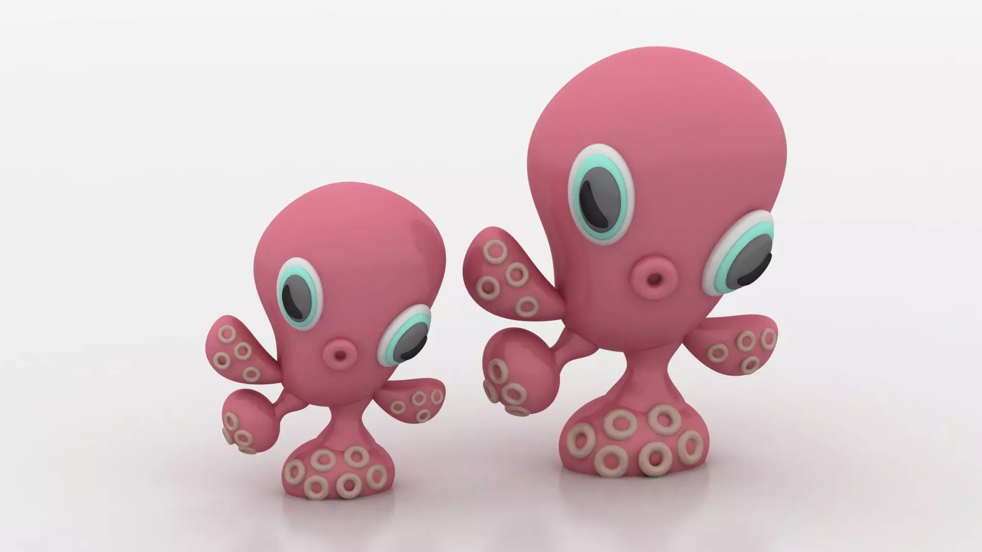 cute octopus character 3D printable model 3D print model_2
