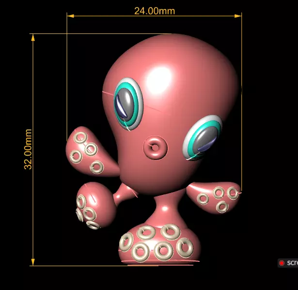 cute octopus character 3D printable model 3D print model_3