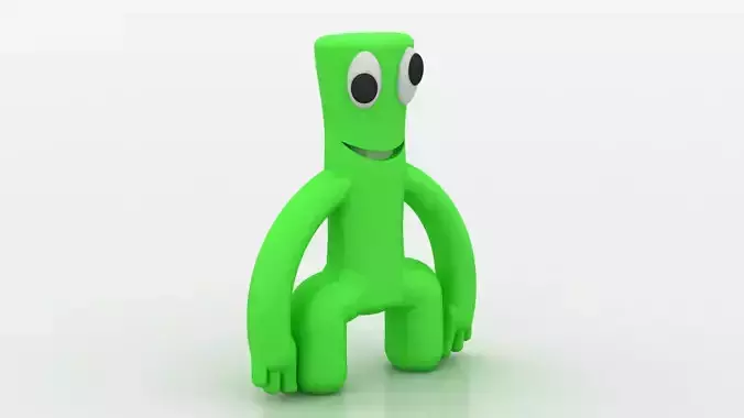 playful green mascot toy 3D printable model  