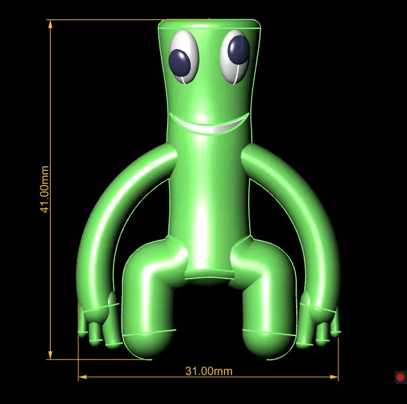 playful green mascot toy 3D printable model 3D print model_3