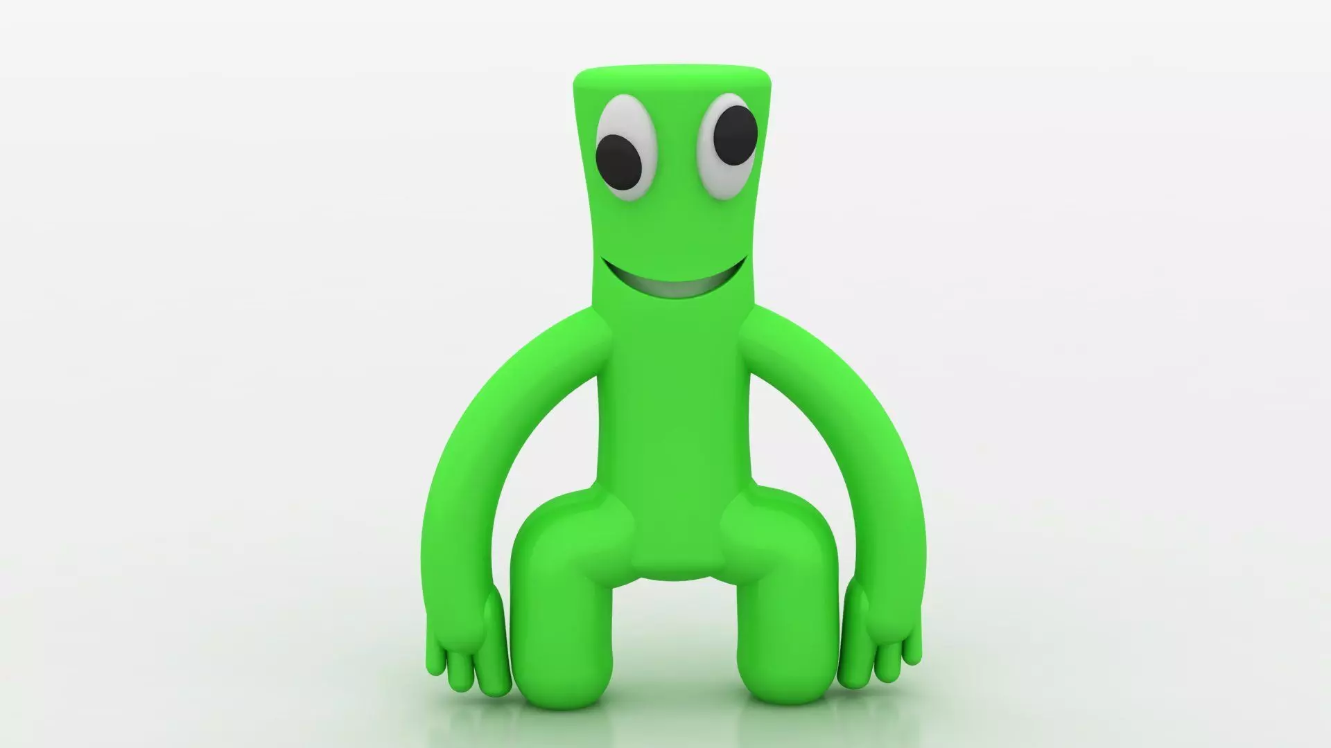 playful green mascot toy 3D printable model 3D print model_2