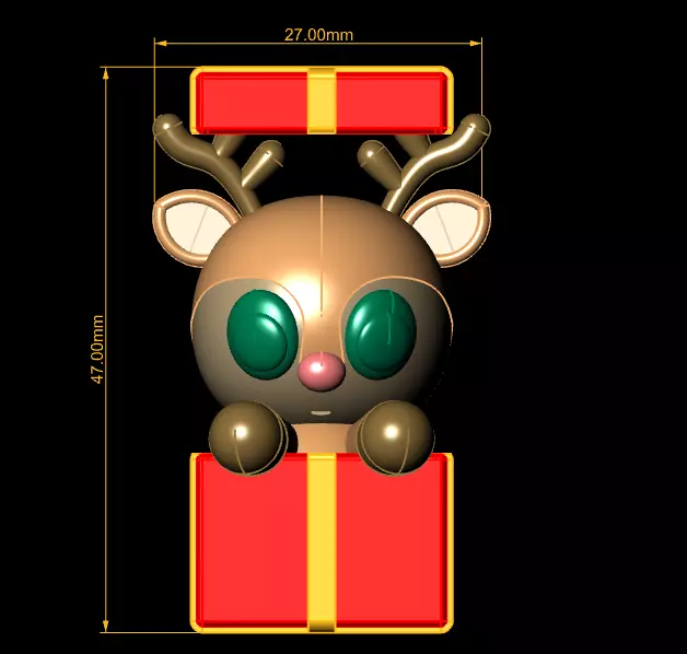 christmas gift reindeer toy 3D printable model  3D print model_2