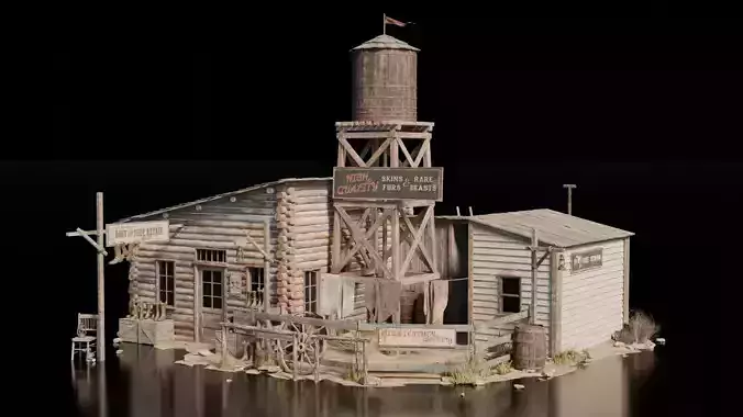 Wild West Building - Shoes Store 3D model