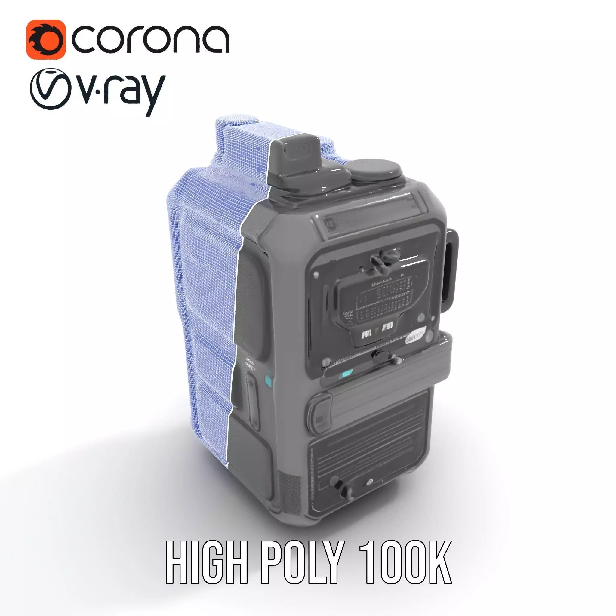 Futuristic Radio Device Model Pack Low-poly 3D model_28