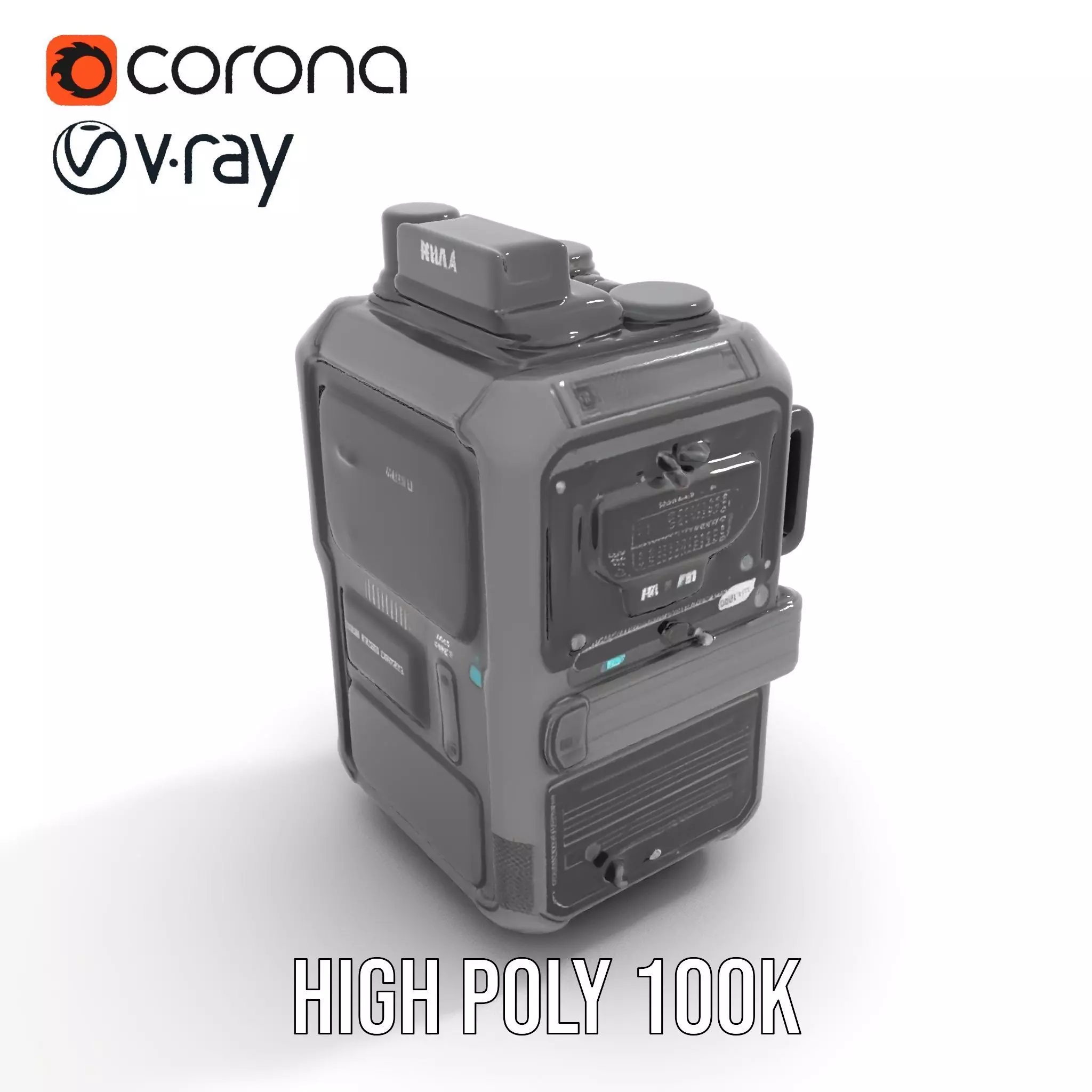 Futuristic Radio Device Model Pack Low-poly 3D model_15