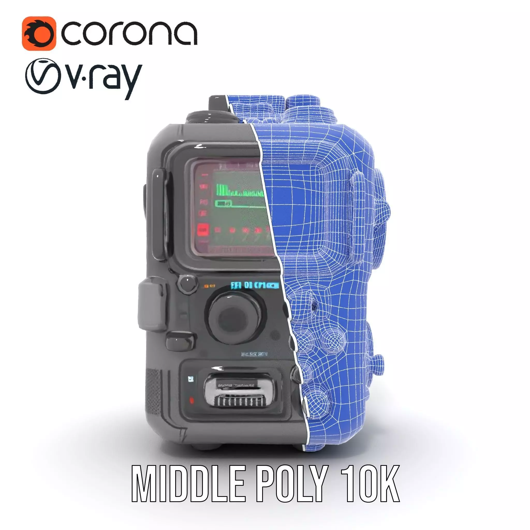 Futuristic Radio Device Model Pack Low-poly 3D model_23