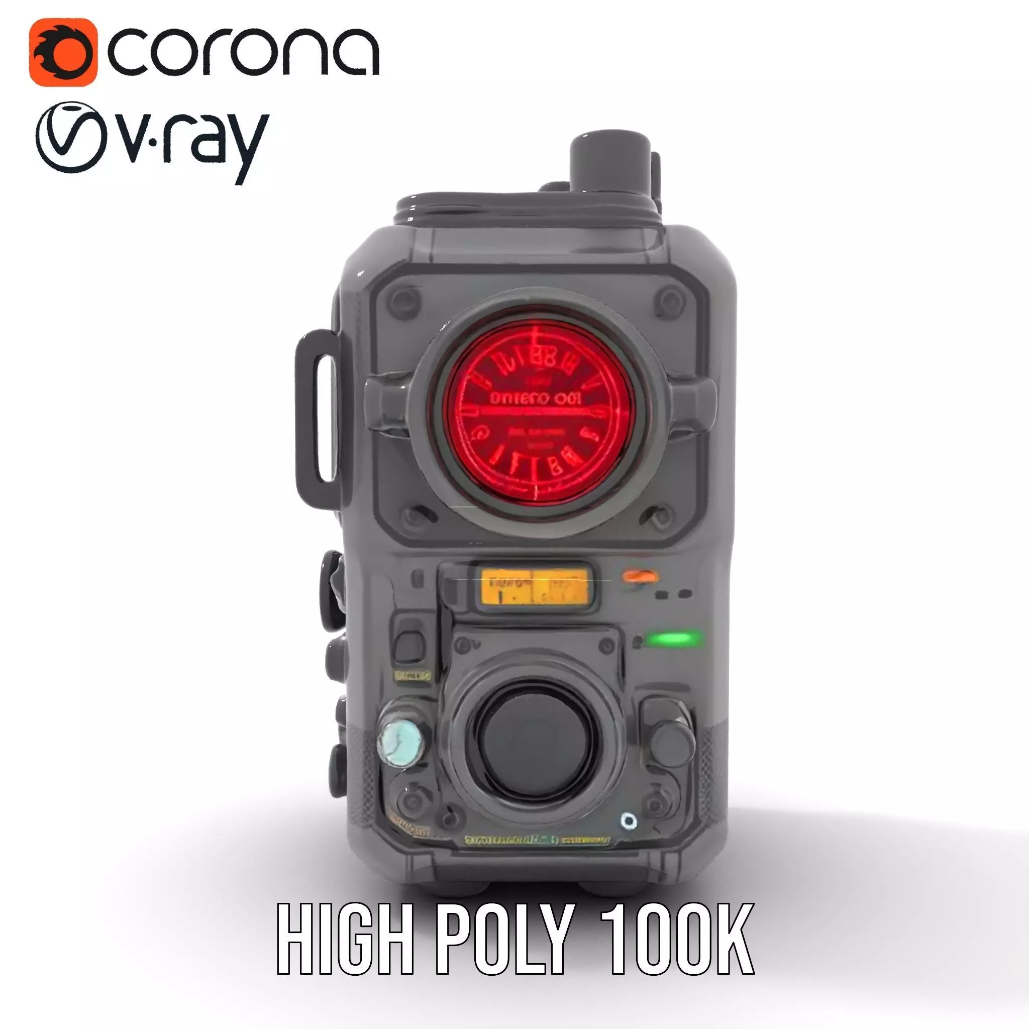 Futuristic Radio Device Model Pack Low-poly 3D model_25