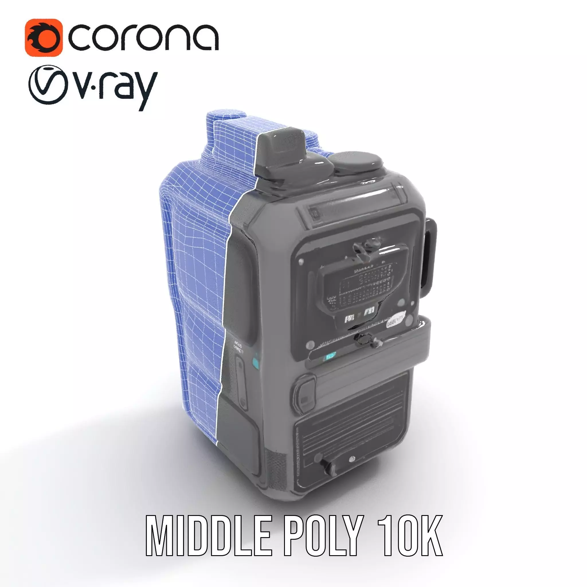 Futuristic Radio Device Model Pack Low-poly 3D model_21