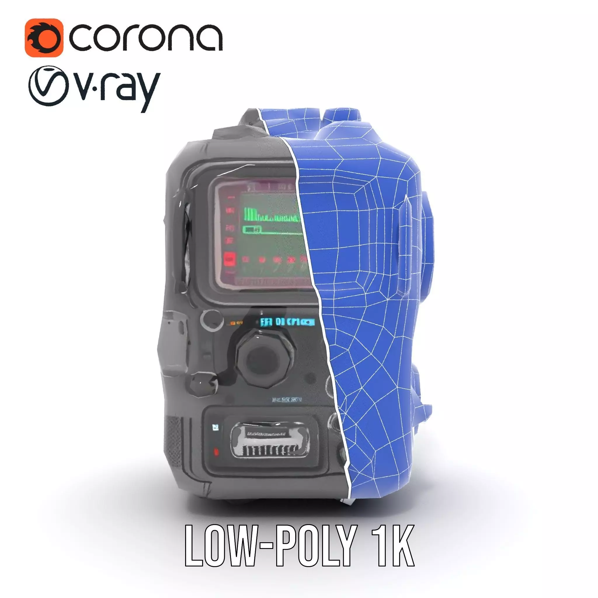 Futuristic Radio Device Model Pack Low-poly 3D model_24