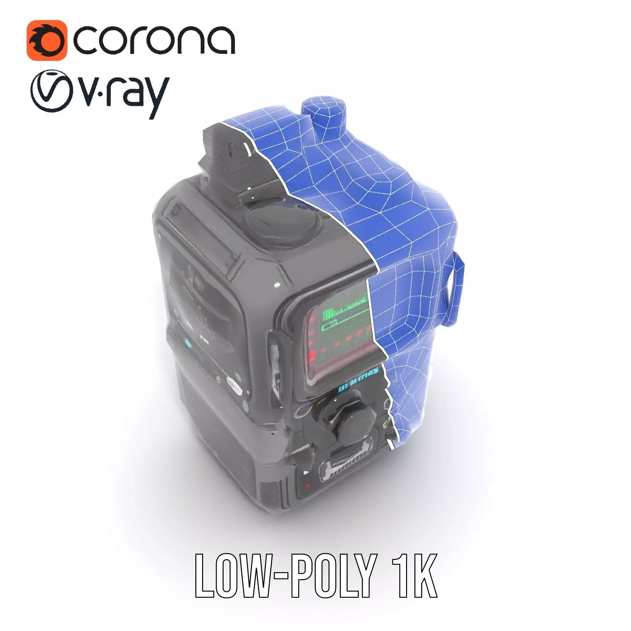 Futuristic Radio Device Model Pack Low-poly 3D model_22