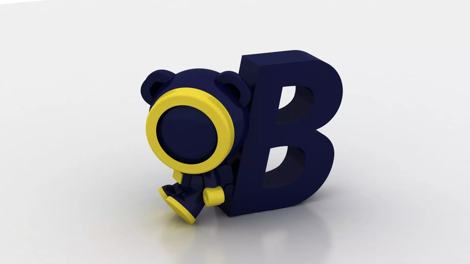 3D letter B toy 3D printable model 3D print model_2
