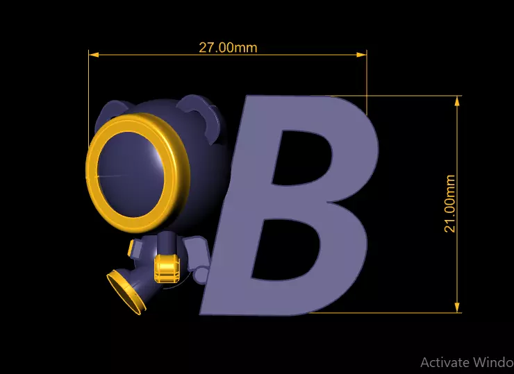 3D letter B toy 3D printable model 3D print model_3