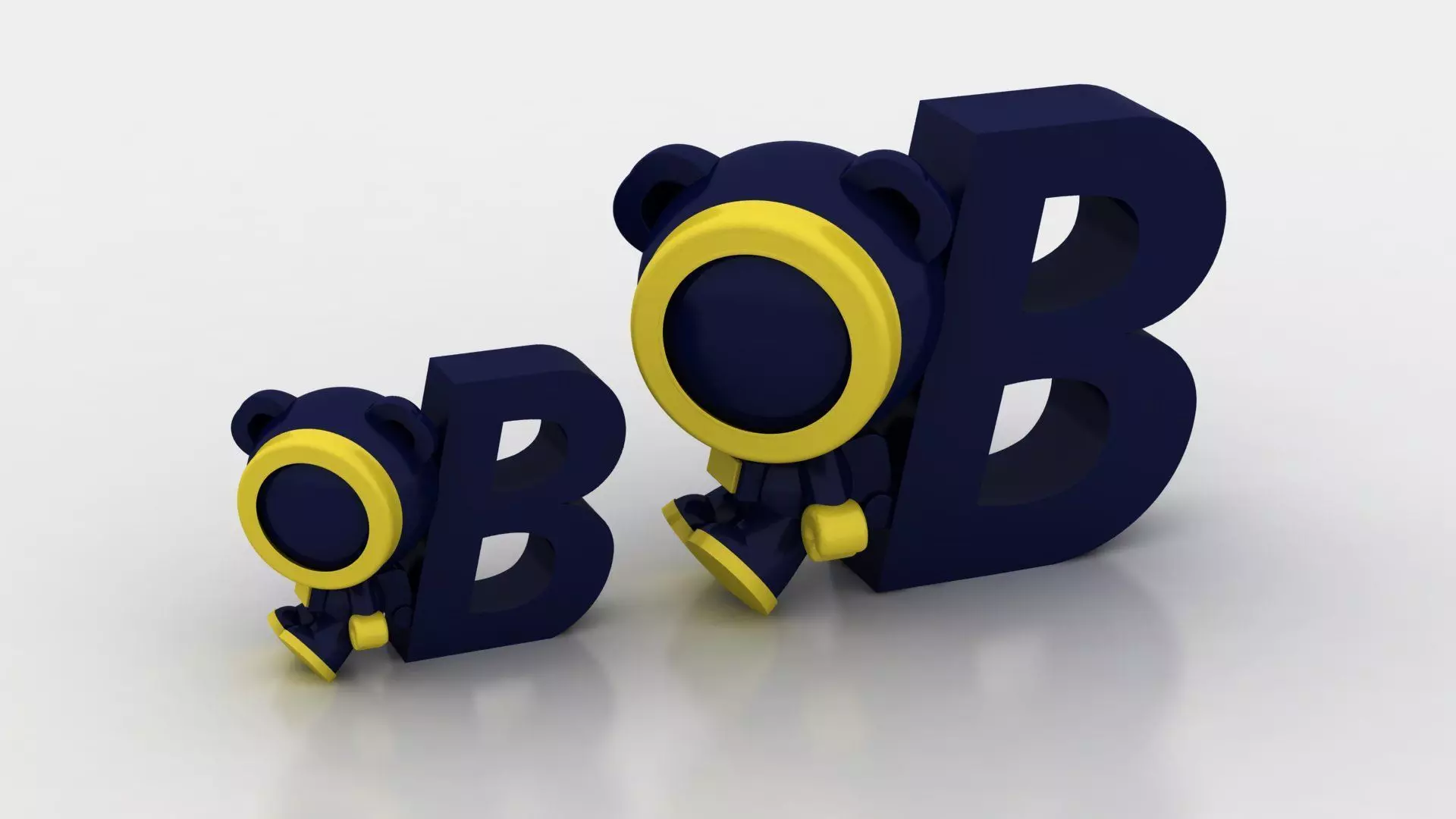 3D letter B toy 3D printable model 3D print model_0