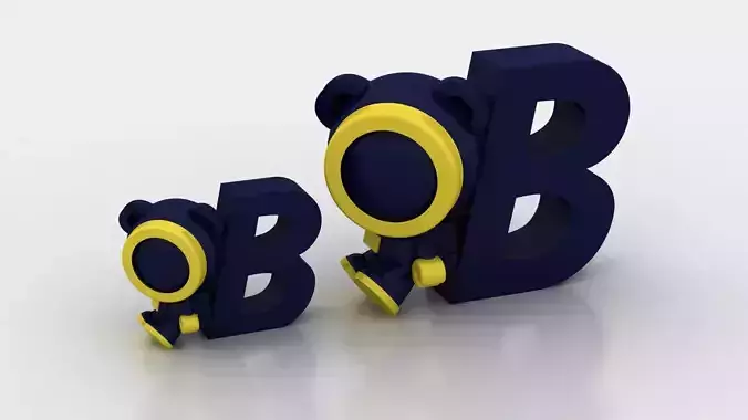 3D letter B toy 3D printable model  