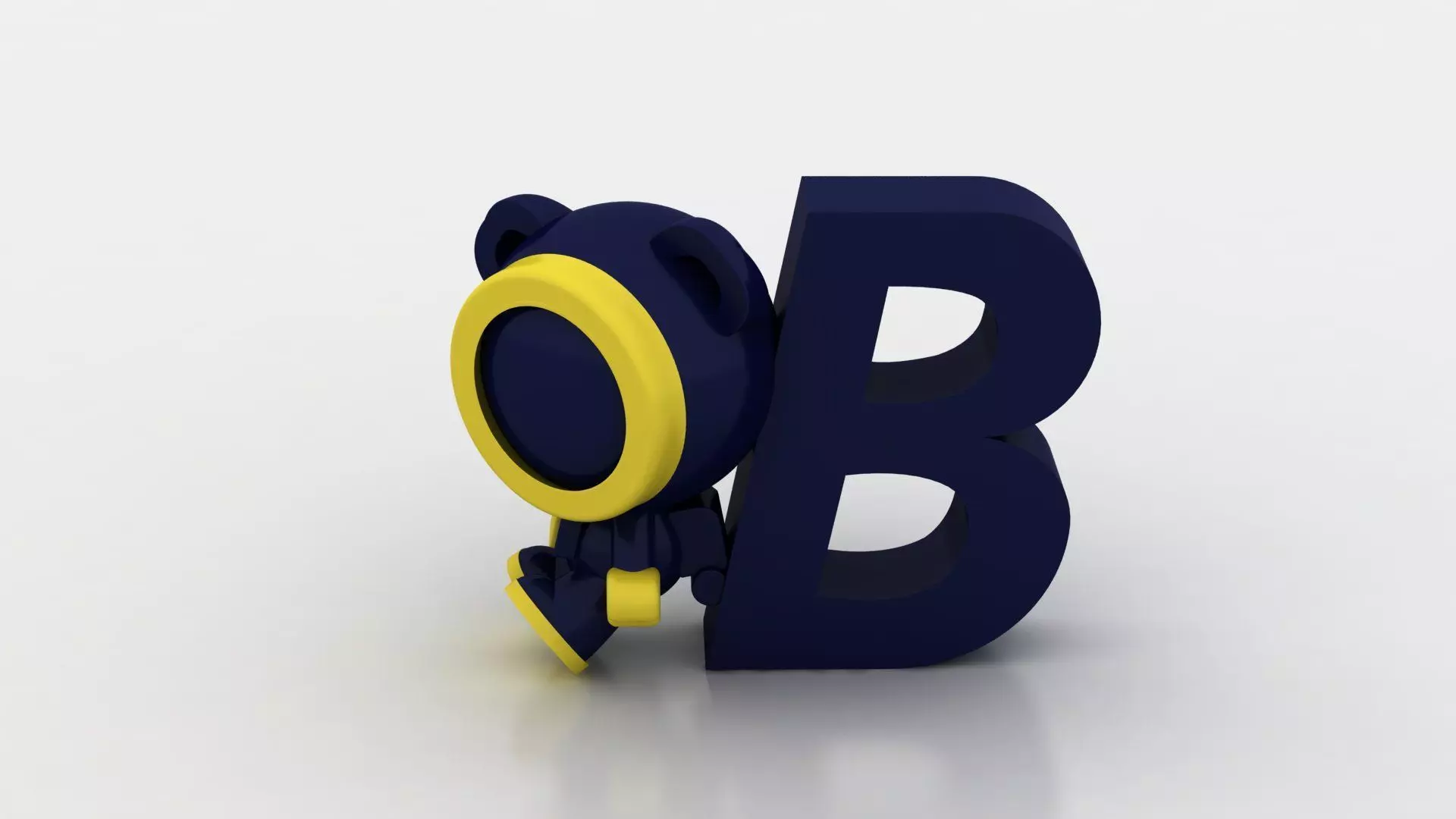 3D letter B toy 3D printable model 3D print model_1