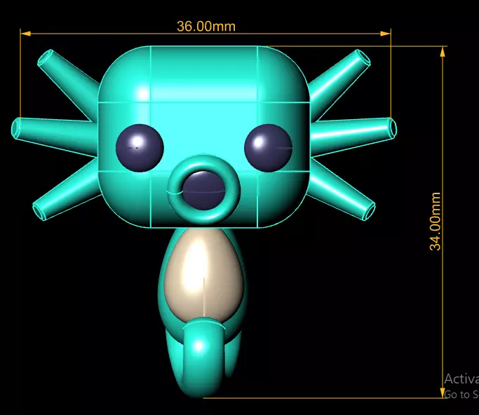 3D sea creature toy 3D printable model 3D print model_3