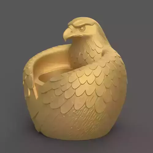 Regal Eagle Planter urn candy container candle holder stl 3D print model
