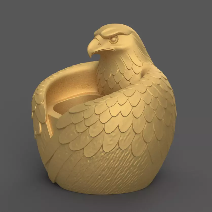 Regal Eagle Planter urn candy container candle holder stl 3D print model_0