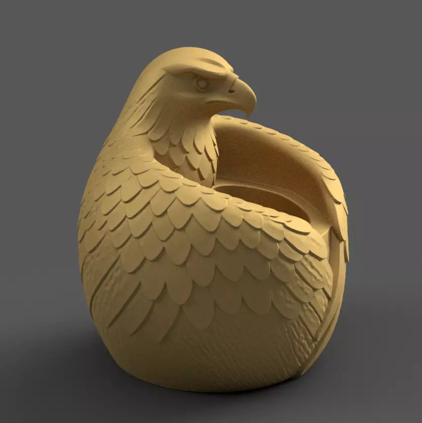 Regal Eagle Planter urn candy container candle holder stl 3D print model_2
