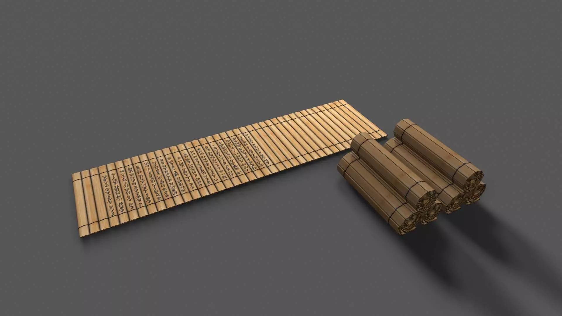 bamboo slip used for writing on during ancient times Low-poly 3D model_2