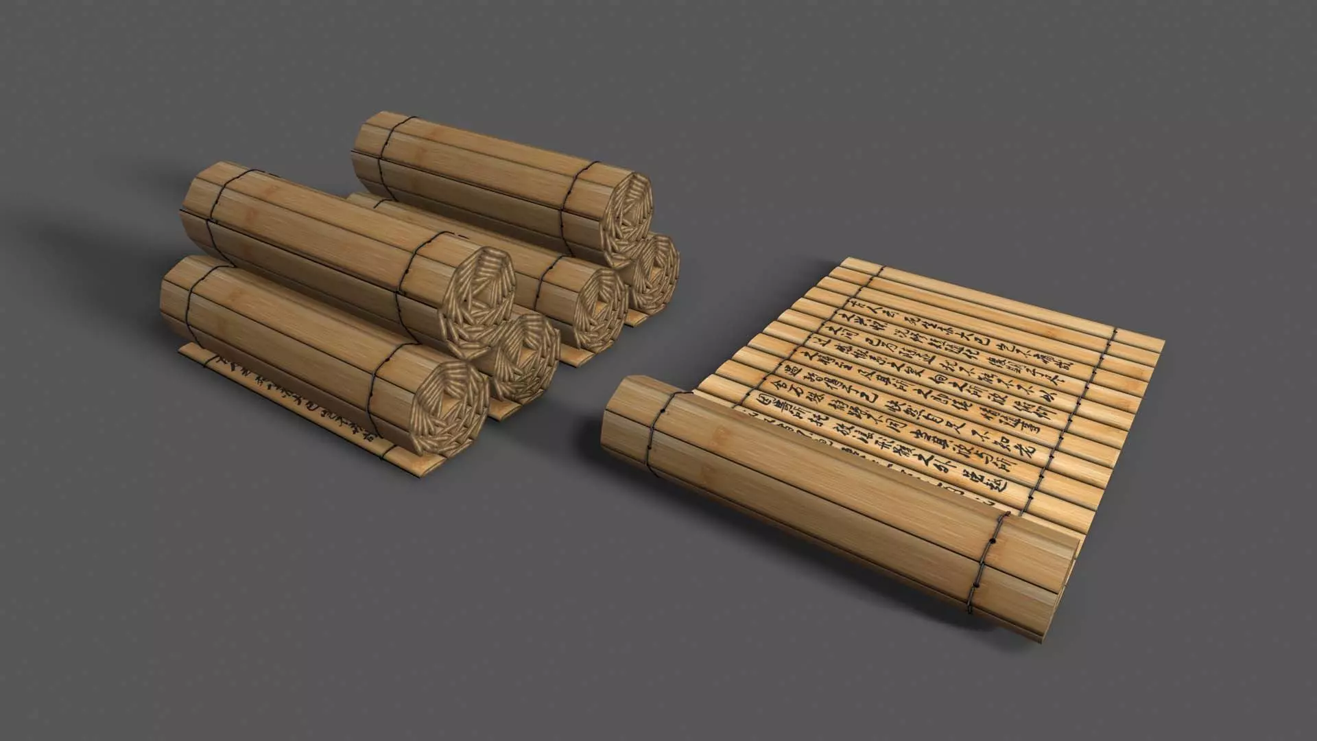 bamboo slip used for writing on during ancient times Low-poly 3D model_5