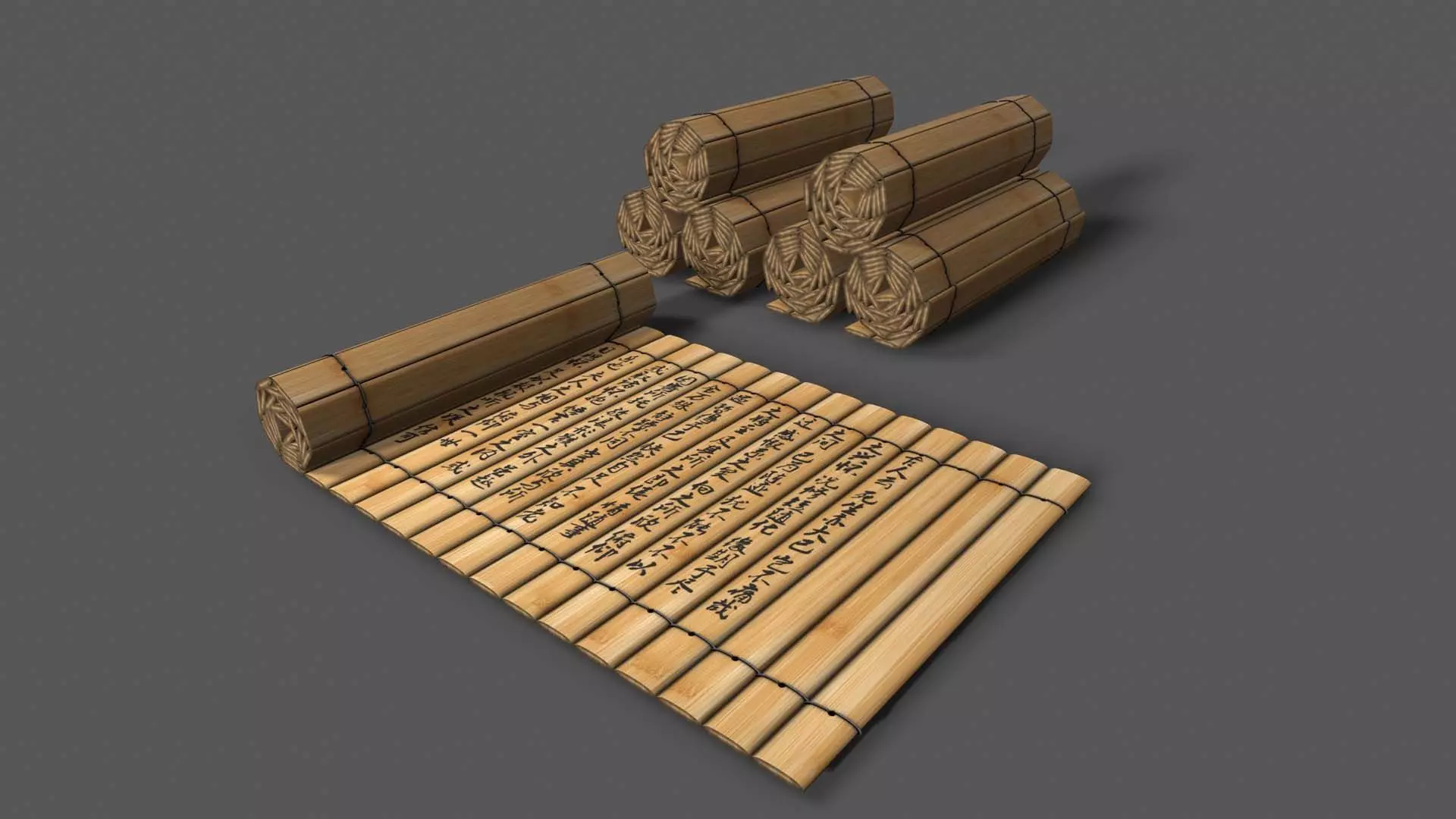 bamboo slip used for writing on during ancient times Low-poly 3D model_3