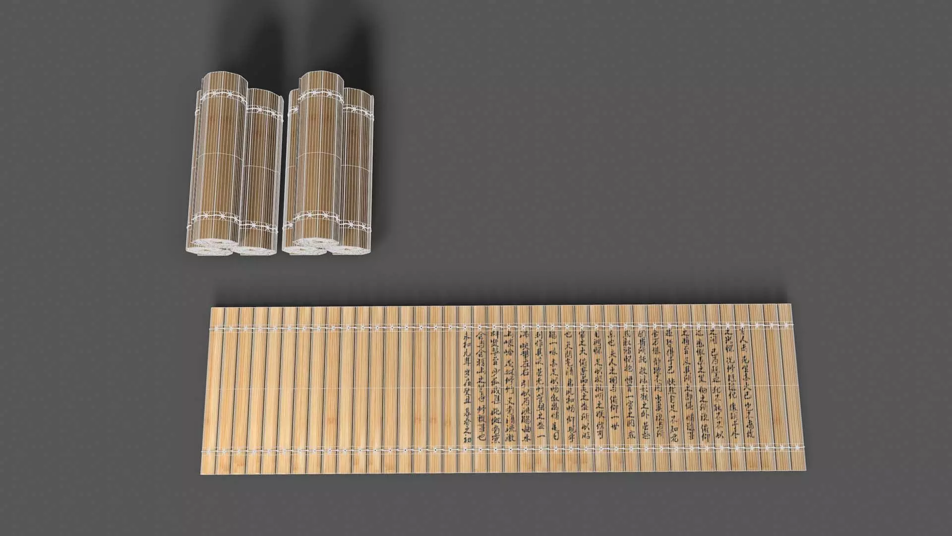 bamboo slip used for writing on during ancient times Low-poly 3D model_6